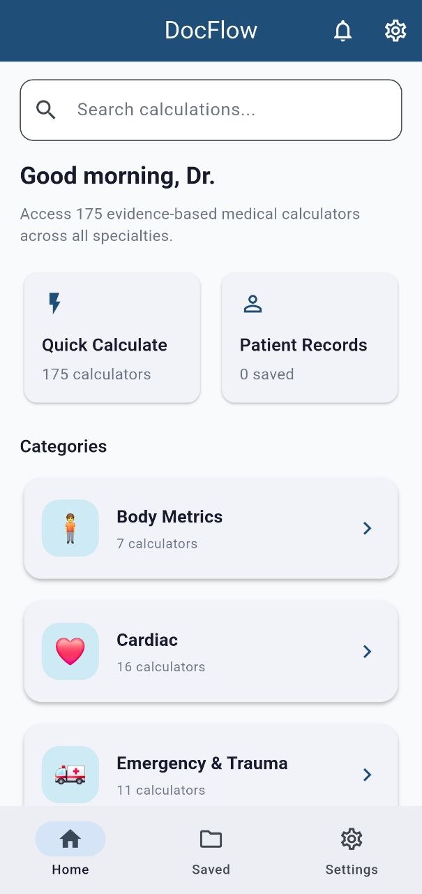 DocFlow app home screen